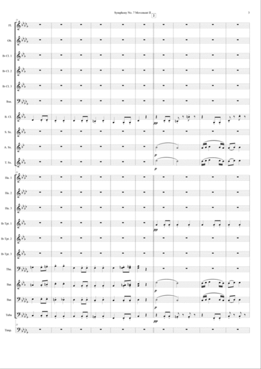 Symphony 7 Movement II Concert Band scores gallery preview page 3