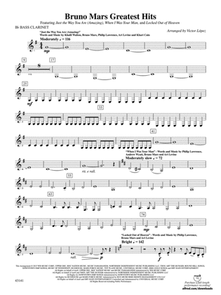 Bruno Mars Greatest Hits: B-flat Bass Clarinet
