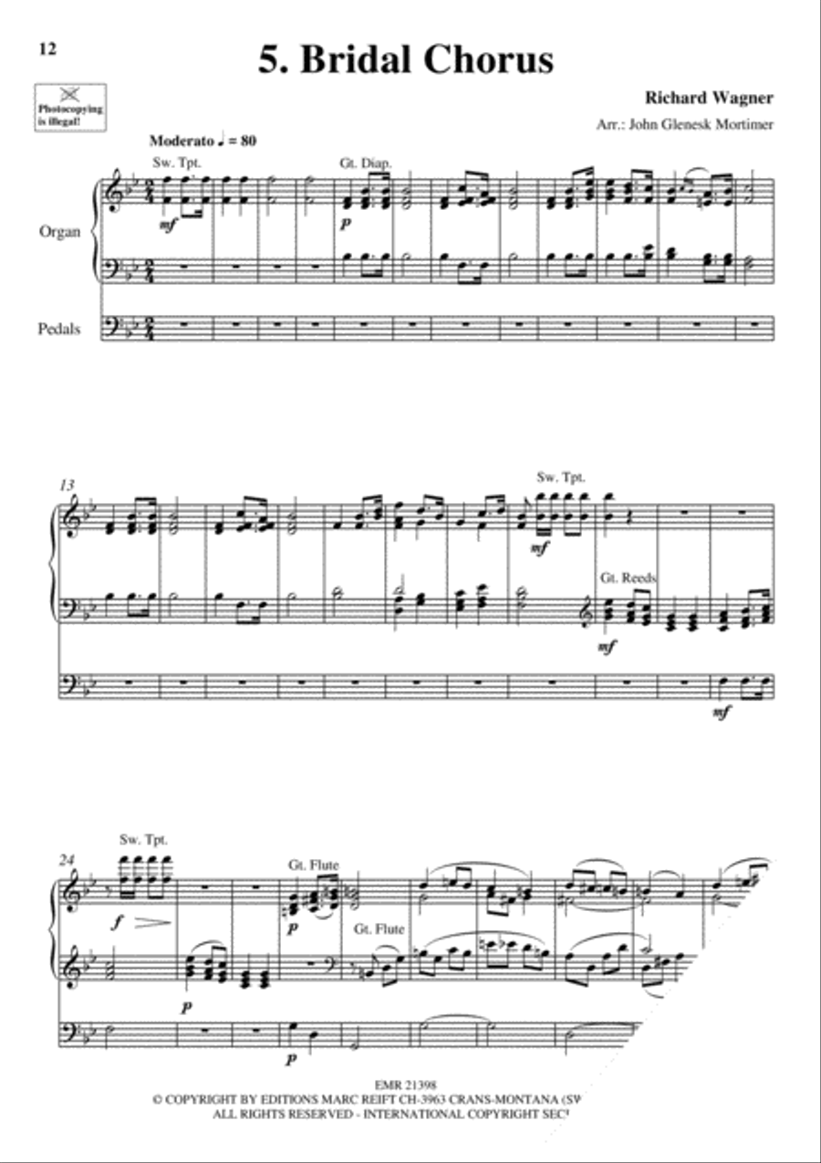 Wedding Favorites for Organ Trumpet scores gallery preview page 10
