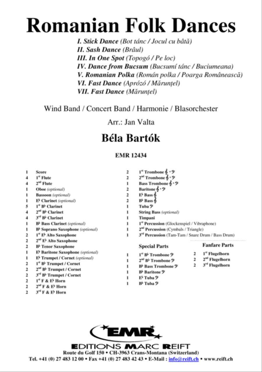 Romanian Folk Dances Concert Band scores gallery preview page 2