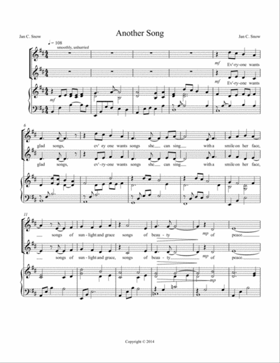 Another Song SSAA scores gallery preview page 1