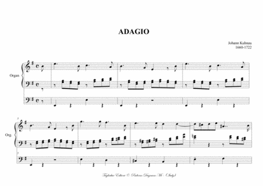 ADAGIO - J. Kuhnau - For organ 3 staff image number null