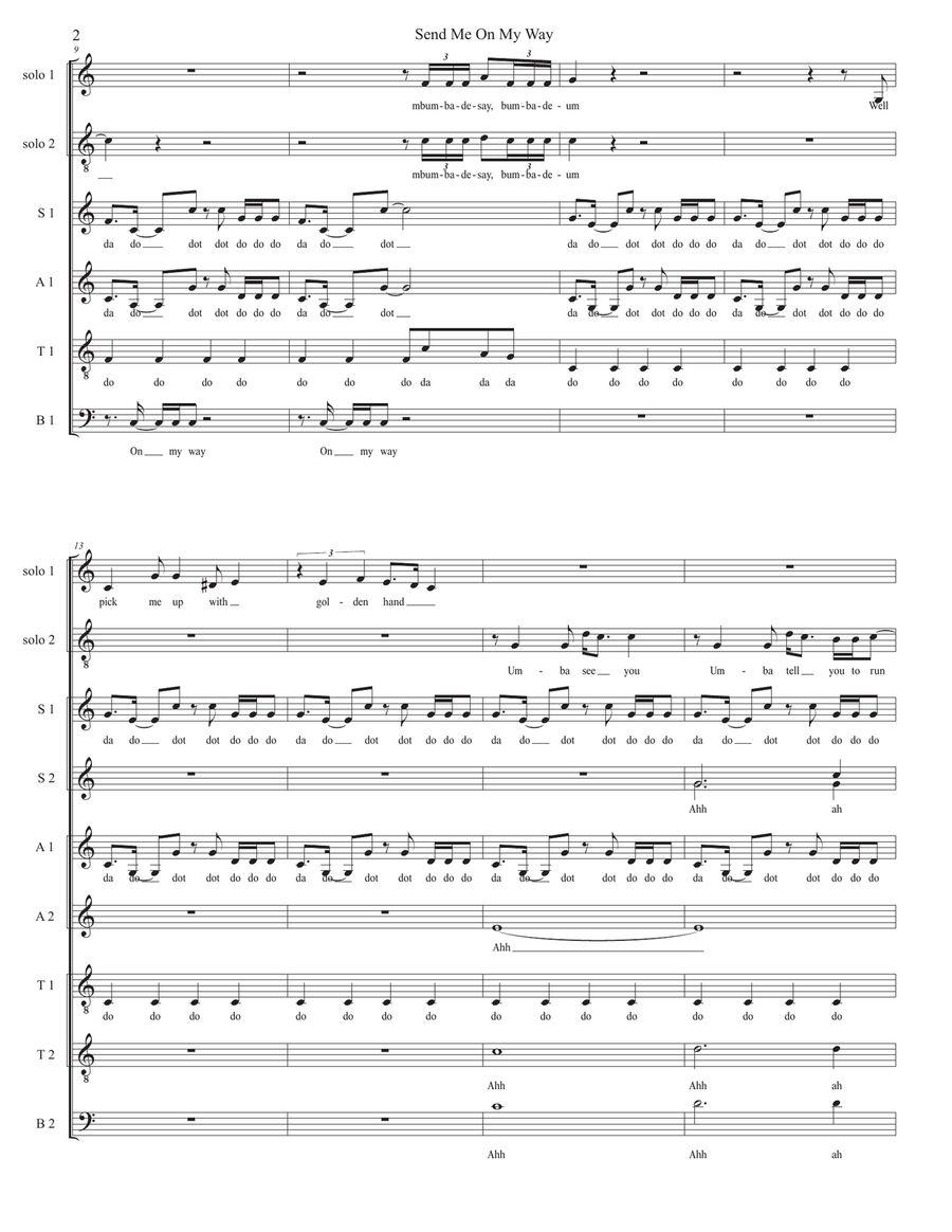 Send Me On My Way 4-Part scores gallery preview page 3
