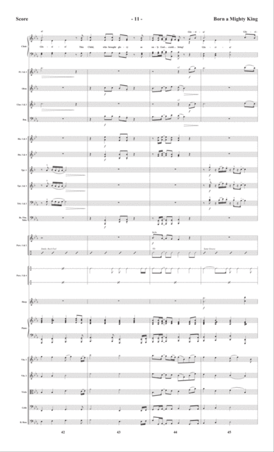 Born a Mighty King - Orchestral Score and CD with Printable Parts Choir scores gallery preview page 13
