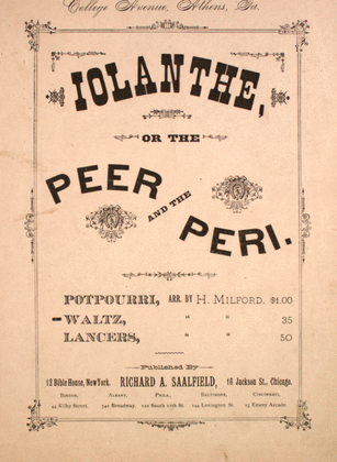 Iolanthe, or, The Peer and the Peri. Waltz