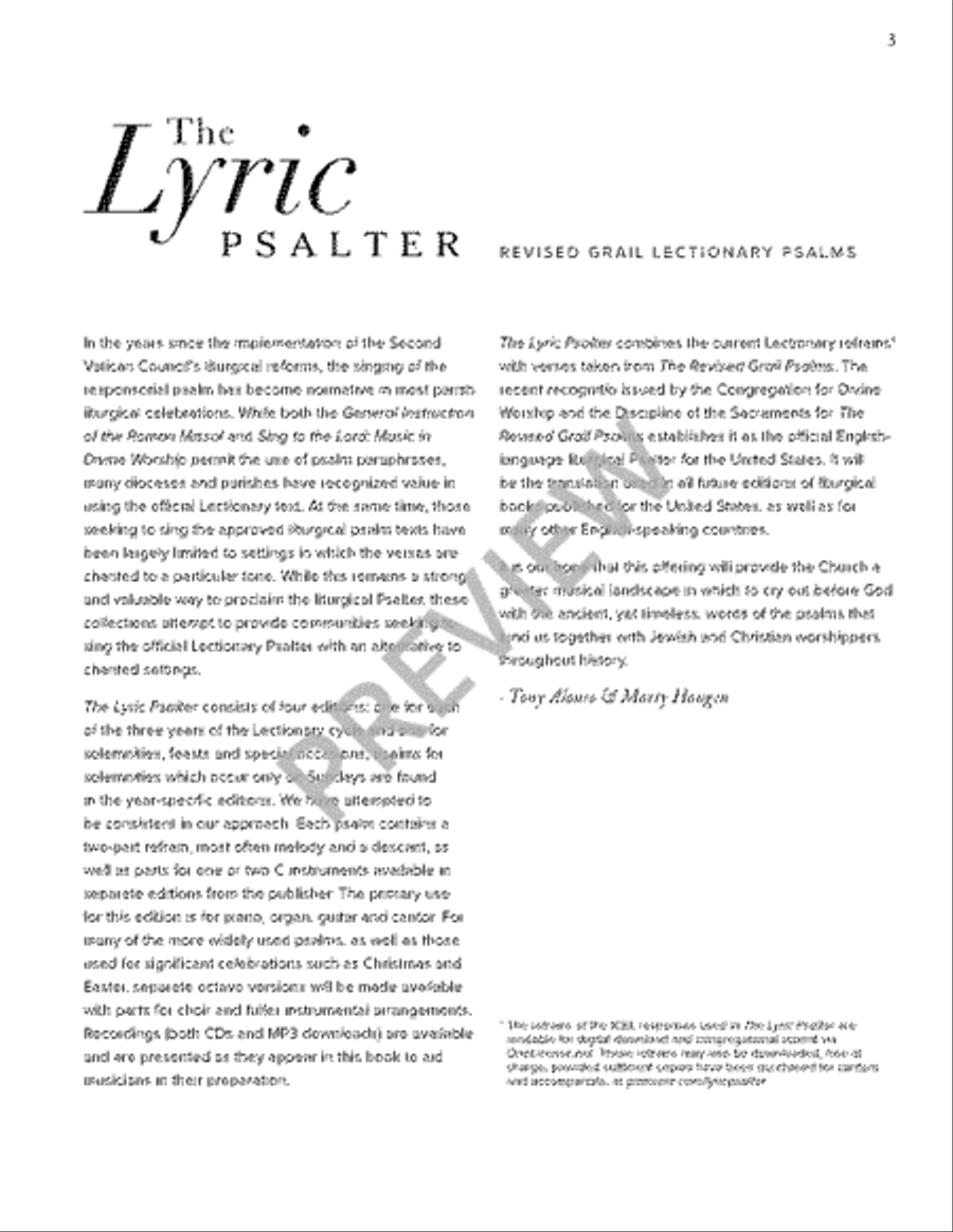 The Lyric Psalter, Year B Easy Piano scores gallery preview page 5
