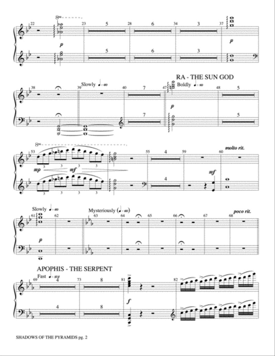 Shadows of the Pyramids: Piano Accompaniment Concert Band scores gallery preview page 2