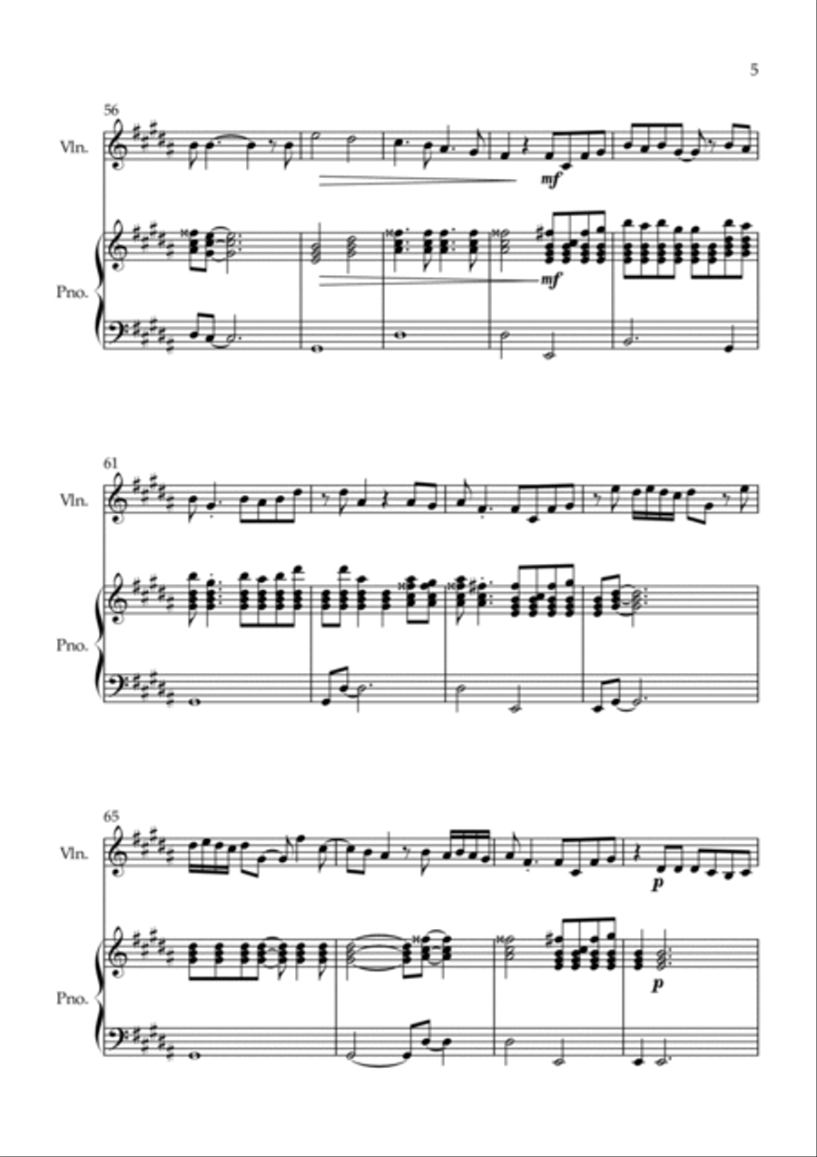 Mary On A Cross Violin Solo scores gallery preview page 5
