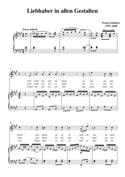 Schubert-Liebhaber in Allen Gestalten in A for Vocal and Piano