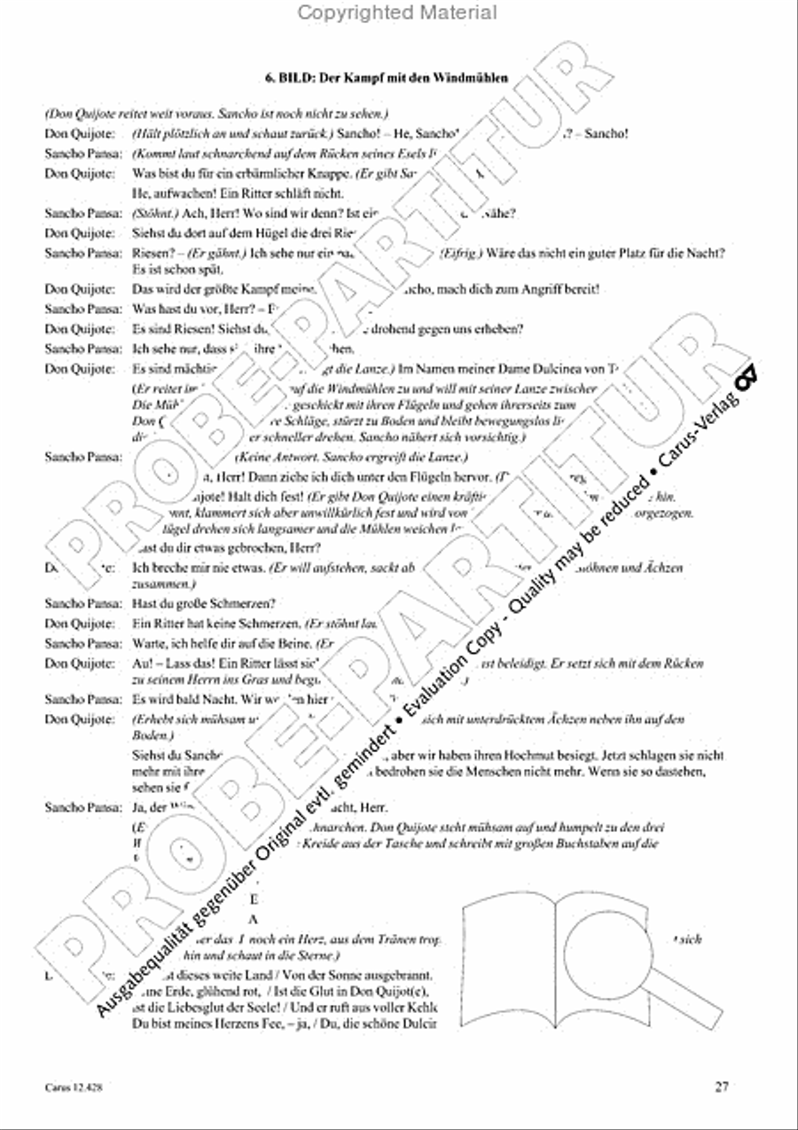 Die seltsamen Abenteuer von Don Quijote und Sancho Pansa Unison Choir scores gallery preview page 29