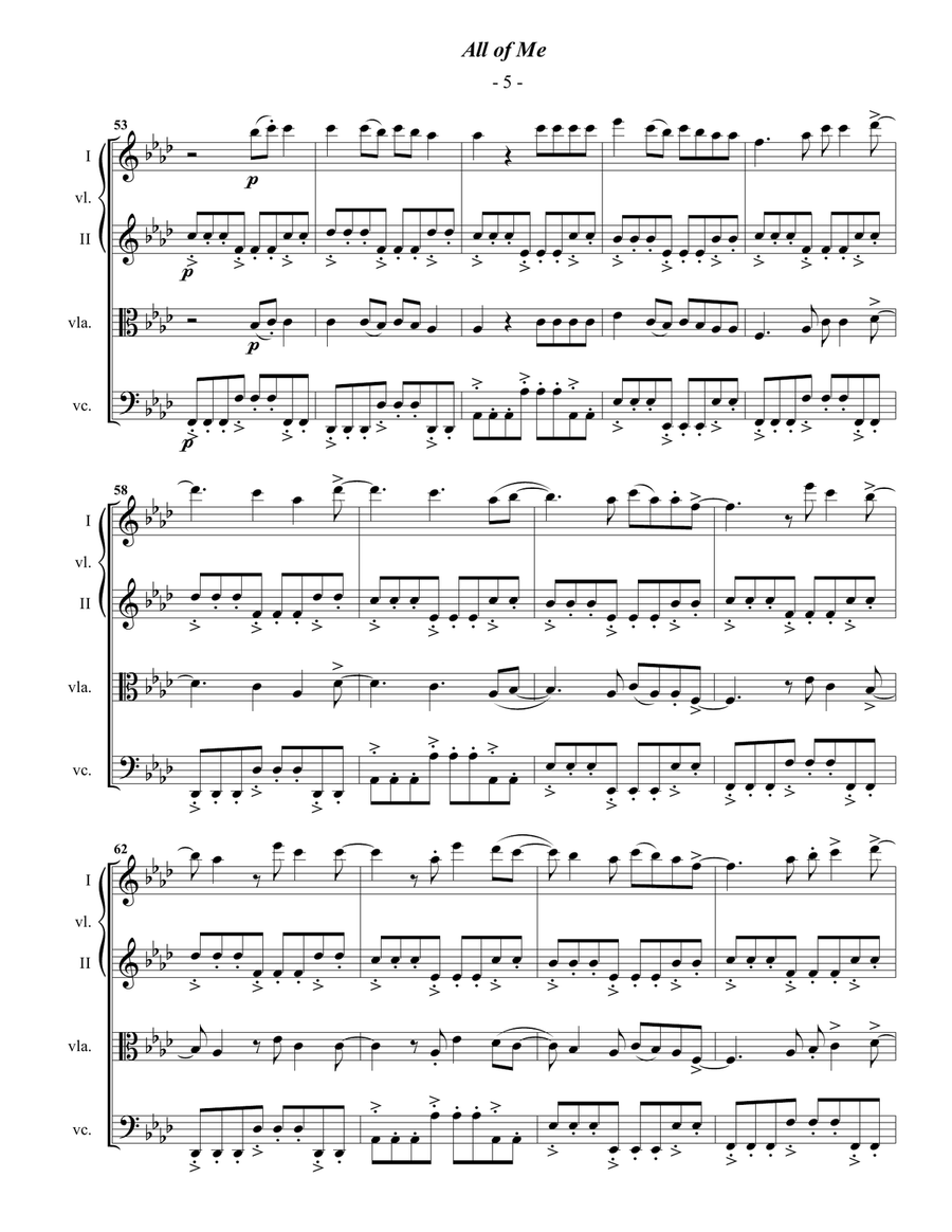 All Of Me String Quartet scores gallery preview page 5