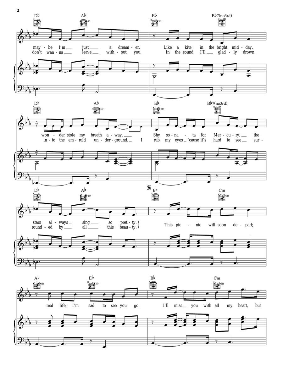 Dreams Don't Turn To Dust Piano, Vocal, Guitar scores gallery preview page 2