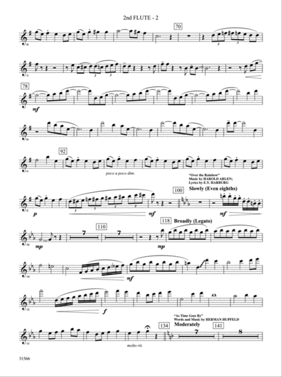Salute to the Cinema: 2nd Flute Full Orchestra scores gallery preview page 2