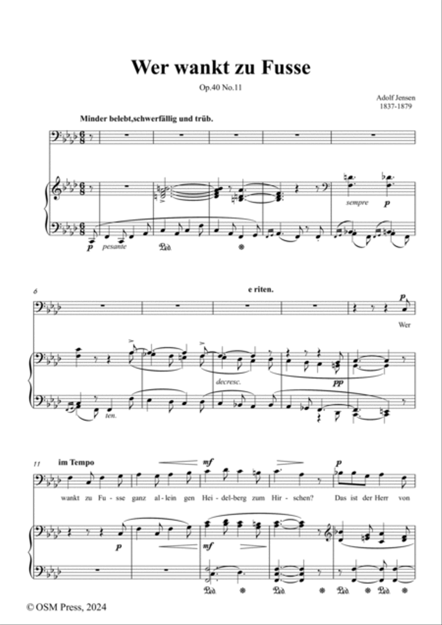 A. Jensen-Wer wankt zu Fusse,in f minor,Op.40 No.11 Voice scores gallery preview page 2