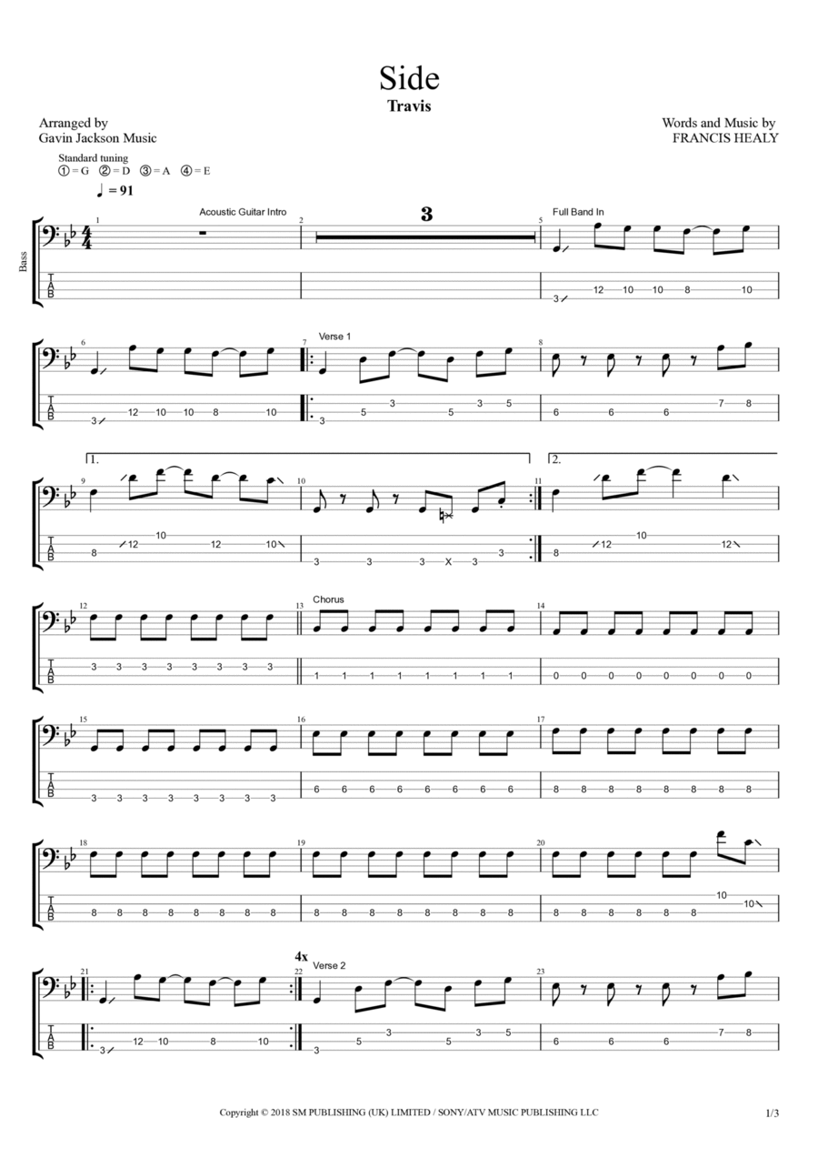 Side Bass Guitar scores gallery preview page 1