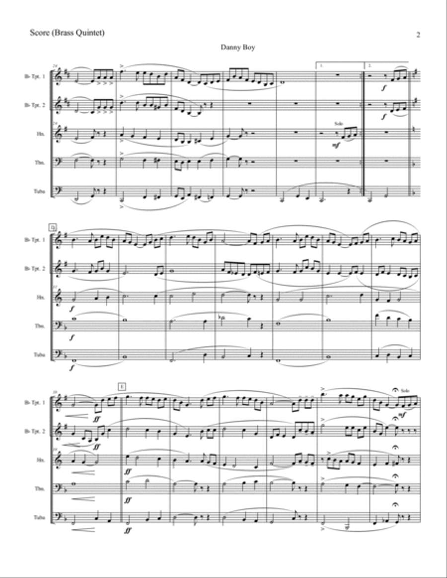 Danny Boy Danny Boy Brass Quintet scores gallery preview page 3