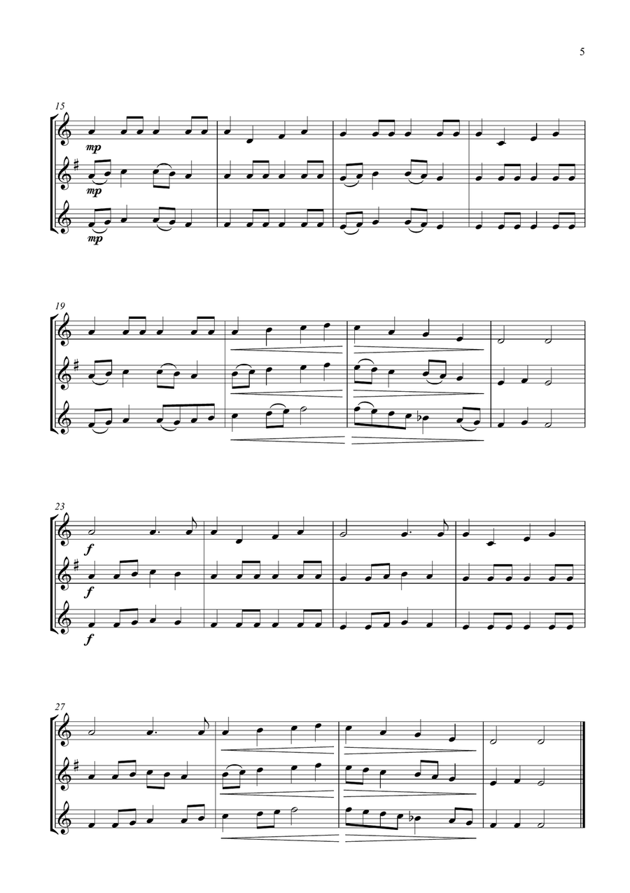 14 Fun Trios For Trumpet, Alto and Tenor Saxophone. Small Ensemble scores gallery preview page 5