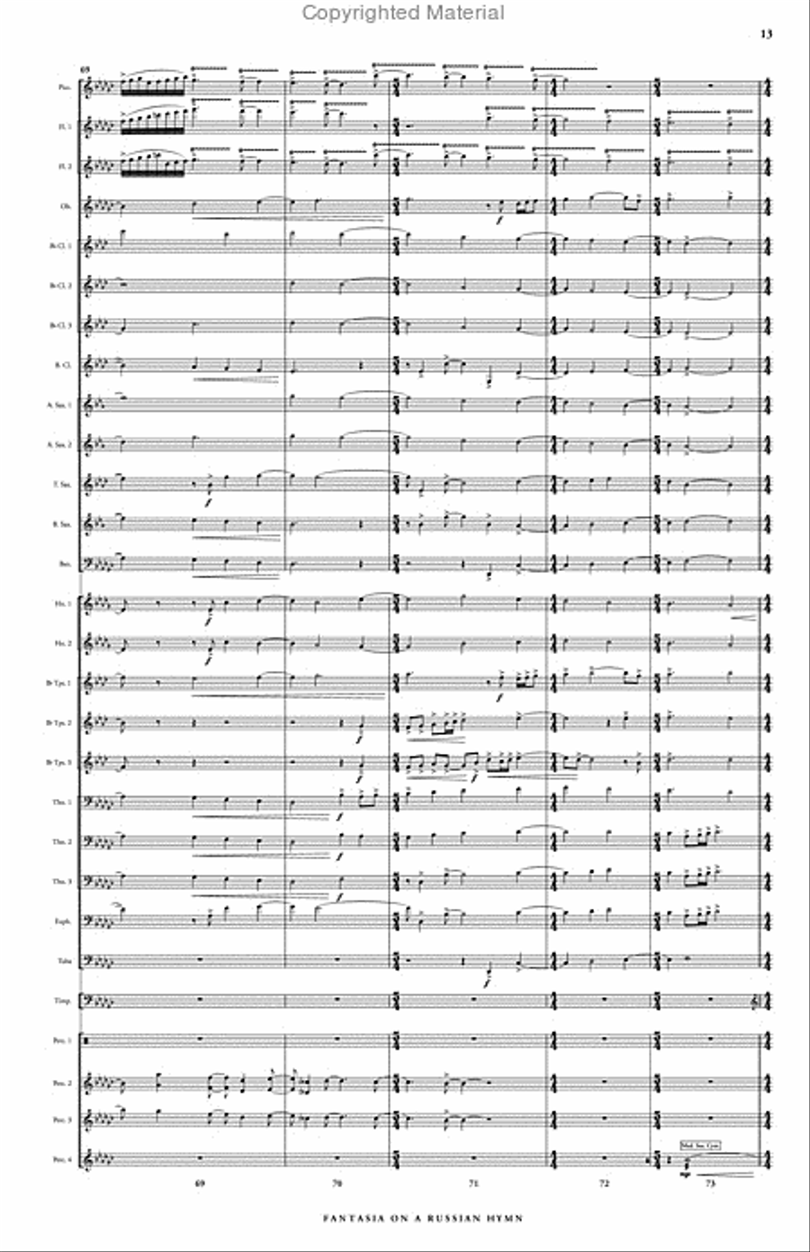 Fantasia on a Russian Hymn Concert Band scores gallery preview page 14