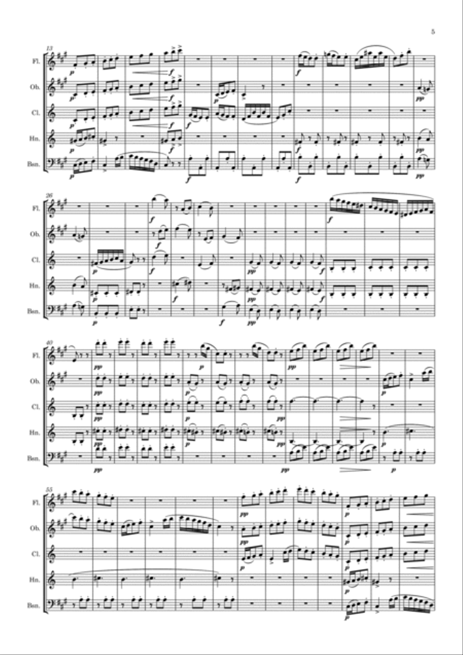 Satie: Sonatine Bureaucratique - wind quintet Woodwind Quintet scores gallery preview page 6