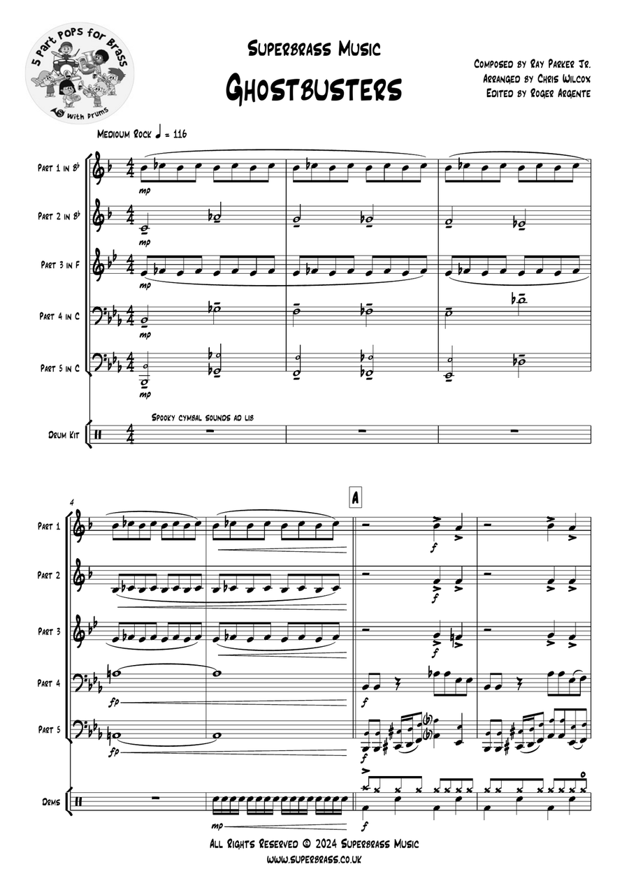 Ghostbusters Brass Quintet scores gallery preview page 3