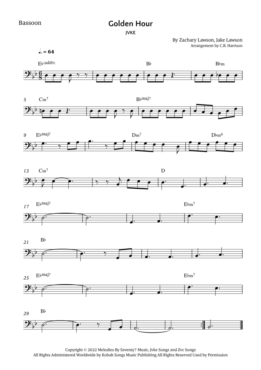Golden Hour Bassoon Solo scores gallery preview page 1