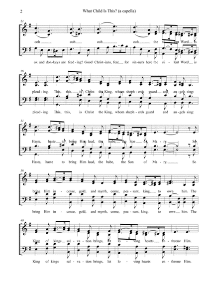 "What Child Is This" a Capella version for SATB vocals/choir image number null