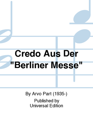 Book cover for Credo aus der "Berliner Messe"