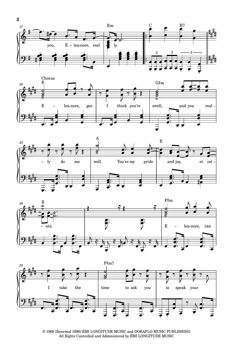 Elenore Piano Solo scores gallery preview page 2