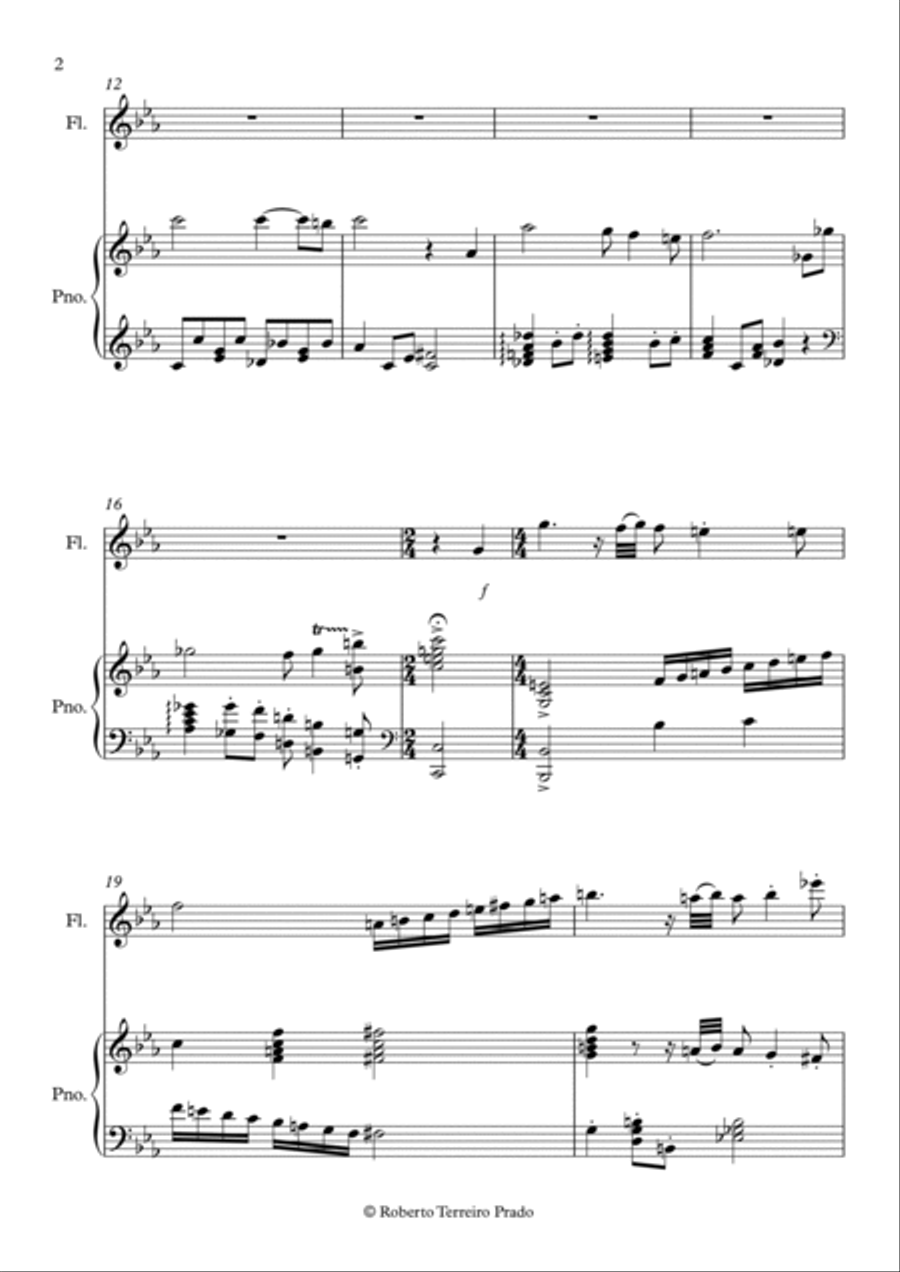 Fantasia for flute and piano Flute Solo scores gallery preview page 3