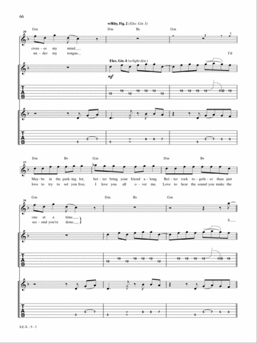 S.E.X. Guitar Tablature scores gallery preview page 3
