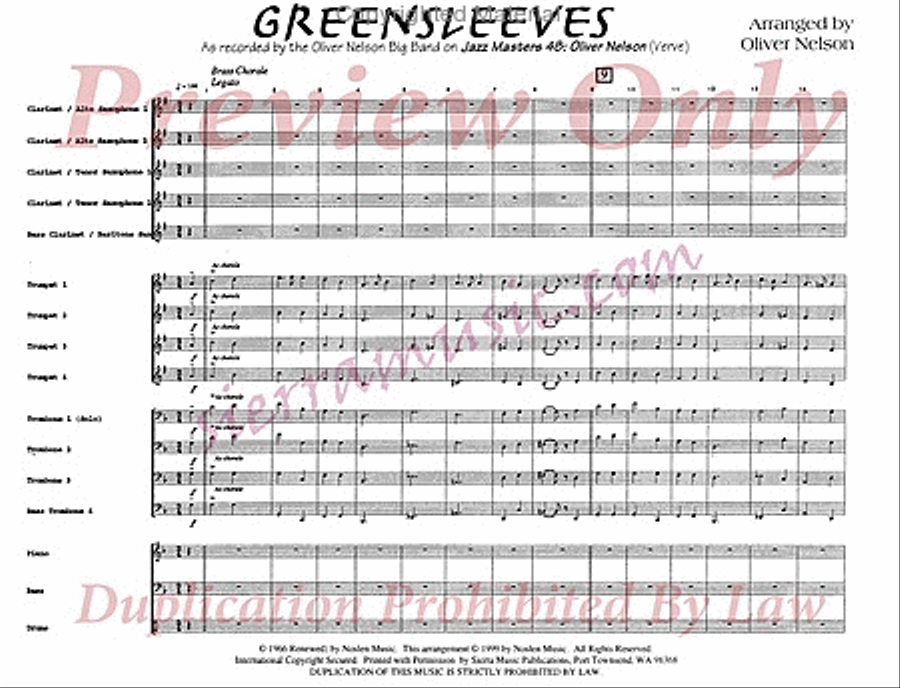 Greensleeves Big Band scores gallery preview page 2