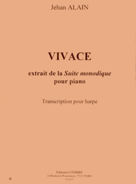 Vivace extr. de Suite monodique - transcription pour harpe