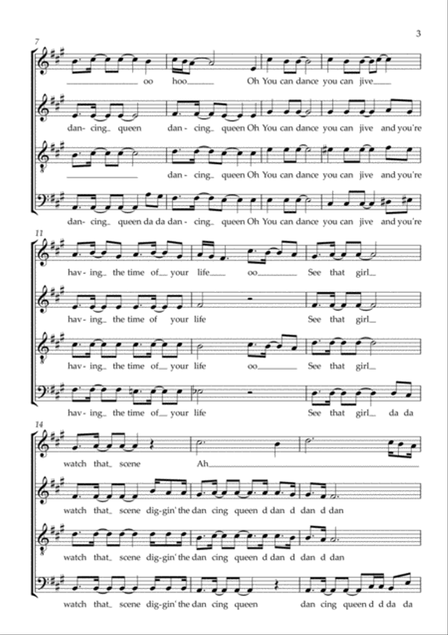Dancing Queen Dancing Queen 4-Part scores gallery preview page 3