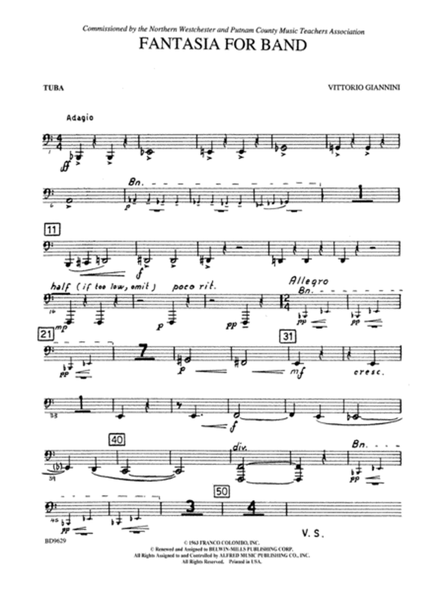 Fantasia for Band: Tuba