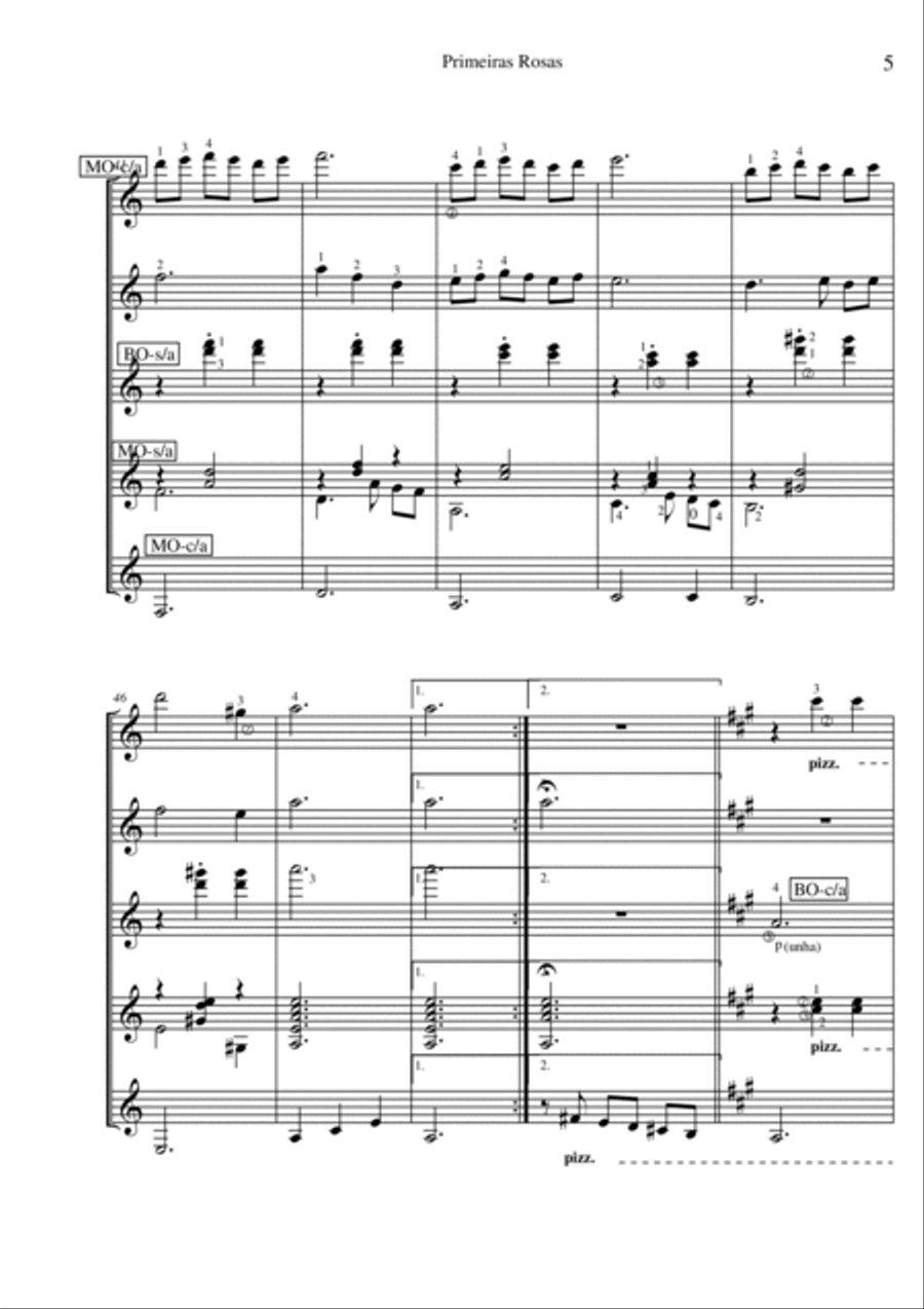 Primeiras Rosas (waltz) Primeiras Rosas (waltz) Guitar Ensemble scores gallery preview page 5