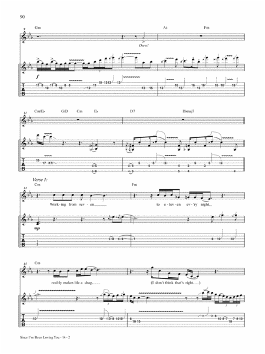 Since I've Been Loving You Guitar Tablature scores gallery preview page 2