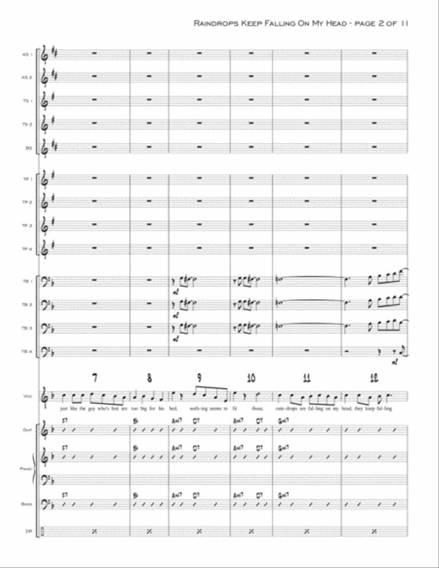Raindrops Keep Fallin' On My Head Jazz Ensemble scores gallery preview page 2