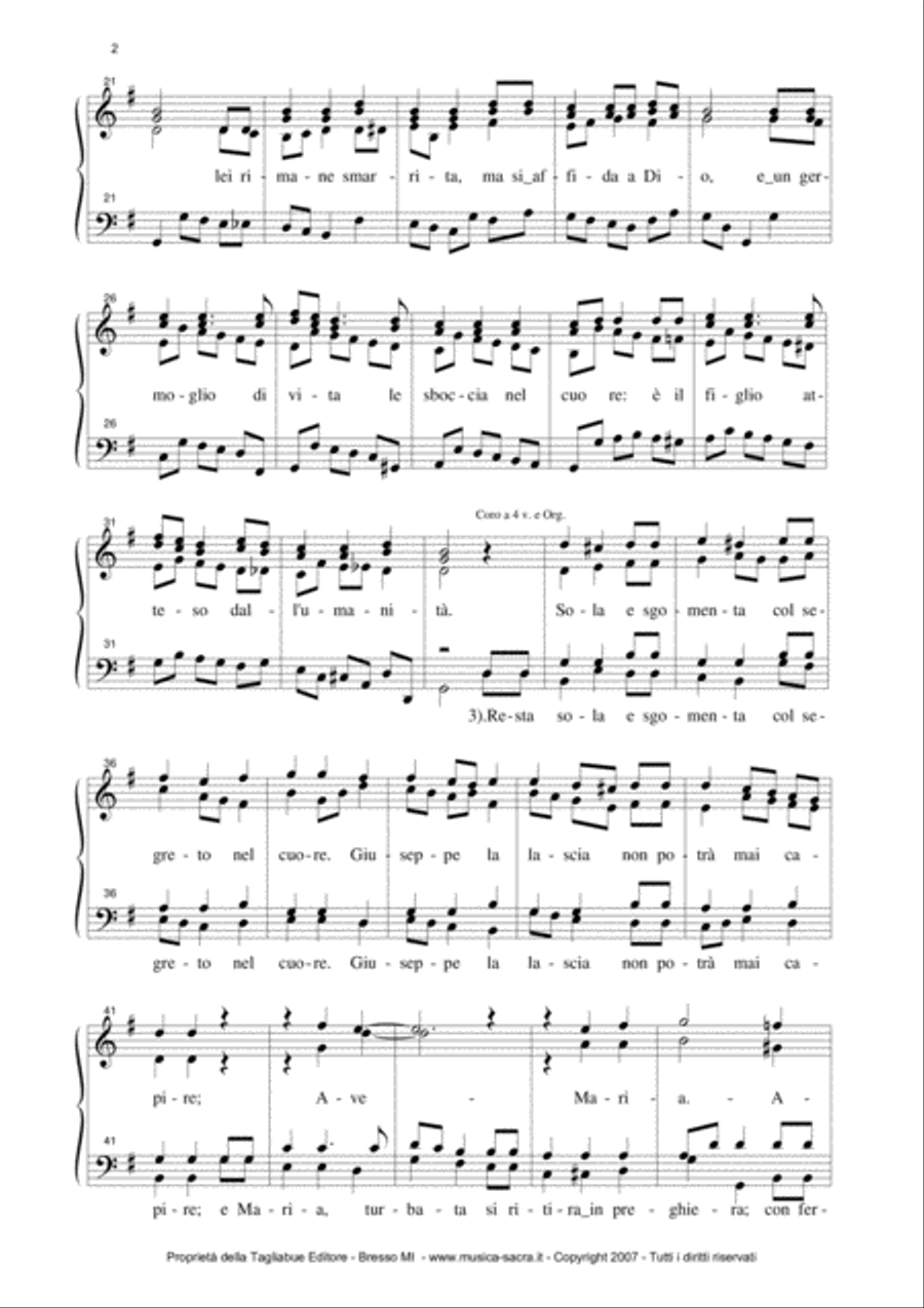 LA STORIA DI MARIA - Tagliabue - Cantico di Natale - For SATB Choir 4-Part scores gallery preview page 2
