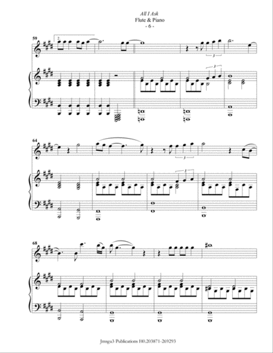 All I Ask Flute Solo scores gallery preview page 6