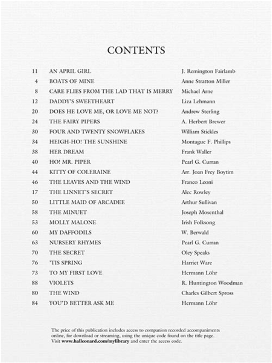 Daffodils, Violets and Snowflakes – Low Voice Low Voice scores gallery preview page 4