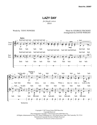 Book cover for Lazy Day (arr. David Wright)