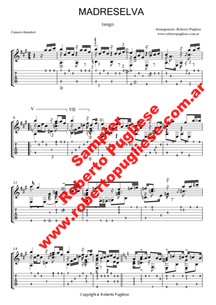 Madreselva - Tango (Canaro - Amadori) Classical Guitar scores gallery preview page 4