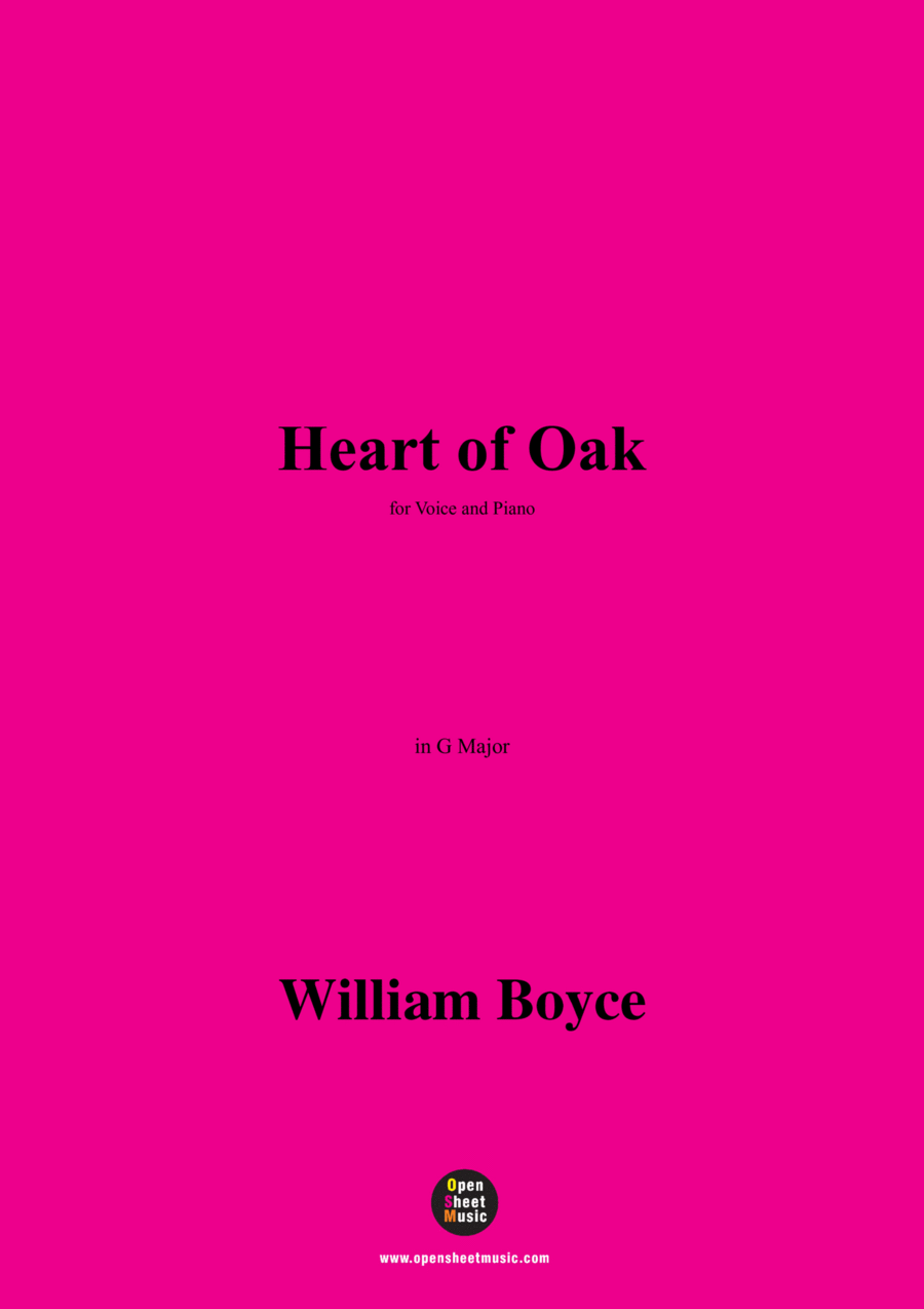 Boyce-Heart of Oak,in G Major Voice scores gallery preview page 1