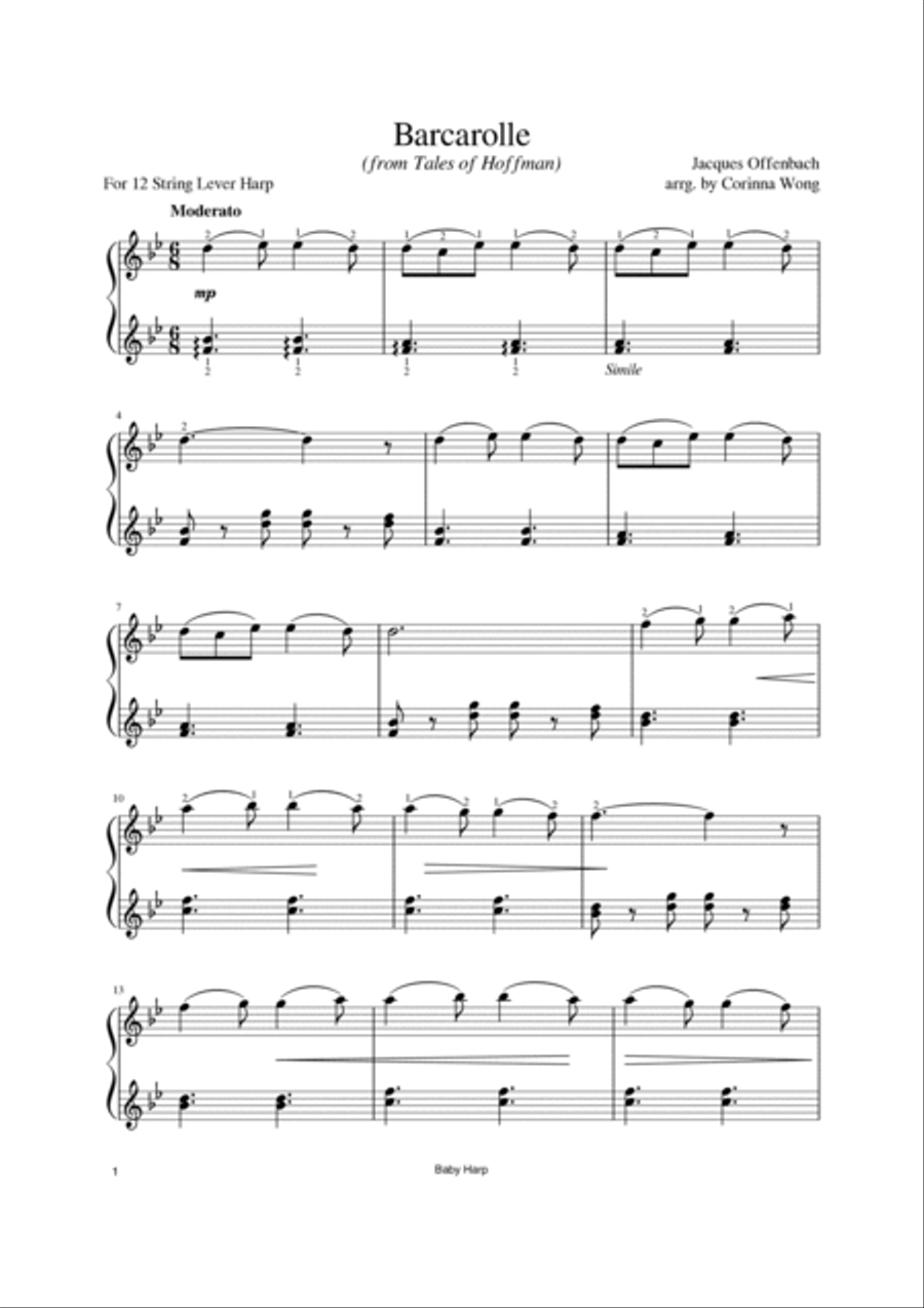 10 Solo Pieces for 12 String Harp, Book 2 Harp scores gallery preview page 3
