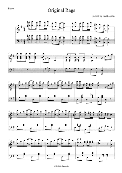 Original Rags (S. Joplin) - Piano Solo image number null