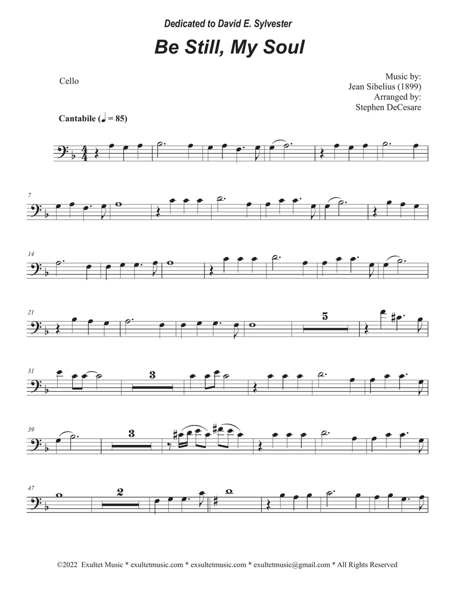 Be Still, My Soul (Cello solo and Piano) Piano scores gallery preview page 4