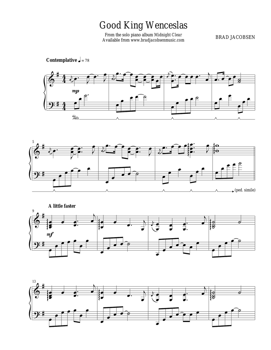 Good King Wenceslas Good King Wenceslas Piano Solo scores gallery preview page 1