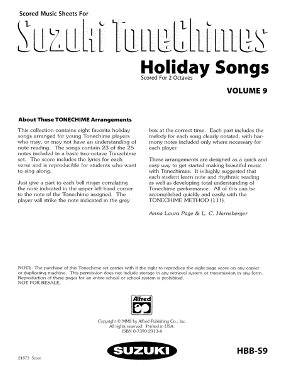 Suzuki Tonechimes Handbell Choir scores gallery preview page 2