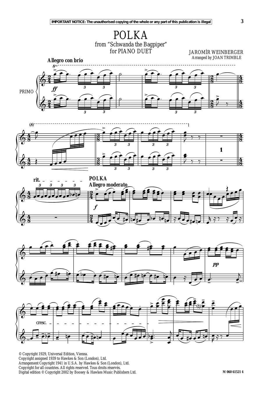 Polka (from Schwanda The Bagpiper) Bagpipe scores gallery preview page 2