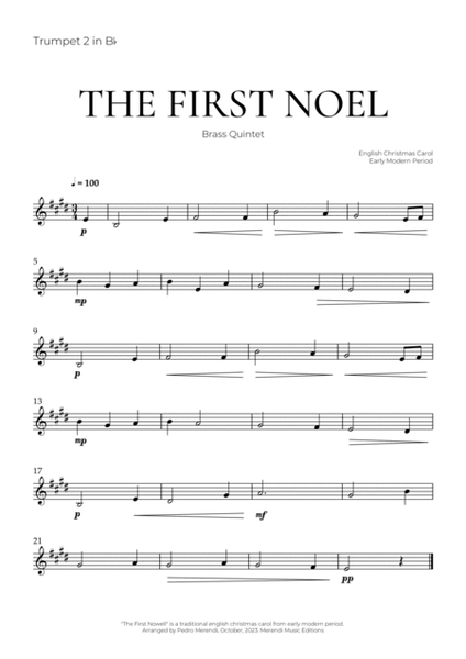 The First Noel (Brass Quintet) - Christmas Carol image number null